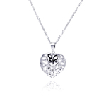 sterling silver filigree heart pendant necklace