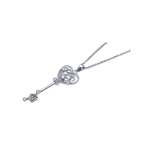 sterling silver hearth key cz necklace