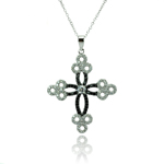 wholesale sterling silver cross cz necklace