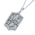 wholesale sterling silver flower filigree cz necklace