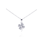 sterling silver clover pendant necklace