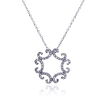 sterling silver curve pattern pendant necklace