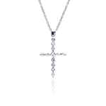 wholesale 925 sterling silver cz cross pendant necklace