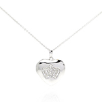 wholesale 925 sterling silver cz heart pendant necklace