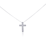 wholesale sterling silver diamond cross pendant necklace