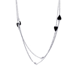 wholesale sterling silver black hearts pendant necklace