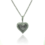 wholesale sterling silver cz heart love pendant necklace