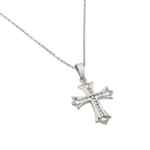 wholesale sterling silver cz cross pendant necklace