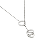 wholesale sterling silver cz triple ring pendant necklace