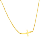 sterling silver gold plated sideways necklace