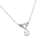 wholesale sterling silver cz tear drop shape pendant necklace