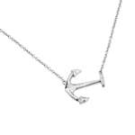wholesale sterling silver solid sideways anchor pendant necklace