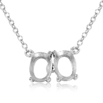 wholesale sterling silver personalized 2 mounting necklace