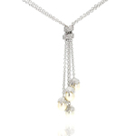 wholesale sterling silver pearl drops cz pendant necklace