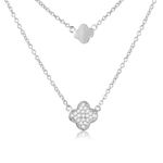 wholesale sterling silver cz clover necklace
