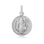 sterling silver high polish saint benedict medallion 17mm