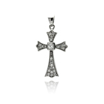 wholesale sterling silver cross cz dangling pendant