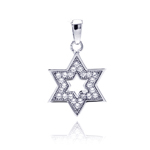 wholesale sterling silver star of david open cz dangling pendant