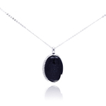 wholesale sterling silver synthetic black quartz dangling necklace