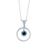 wholesale sterling silver cz circular evil eye pendant necklace