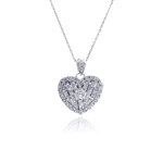 wholesale sterling silver heart locket cz necklace