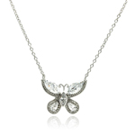 wholesale sterling silver butterfly cz necklace