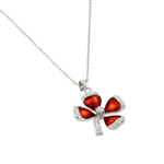 wholesale 925 sterling silver cz clover pendant necklace