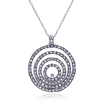 sterling silver multi circle pendant necklace