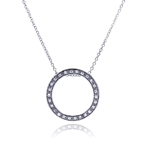 sterling silver round pendant necklace