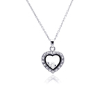 sterling silver heart cz pendant necklace