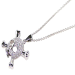 wholesale 925 sterling silver skull cz dangling necklace
