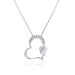 wholesale 925 sterling silver cz heart pendant necklace