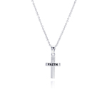 wholesale 925 sterling silver cz cross faith pendant necklace
