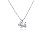 wholesale 925 sterling silver cz dog pendant necklace