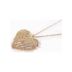 sterling silver gold plated cz heart pendant necklace