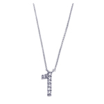 wholesale sterling silver cz number 1 pendant necklace