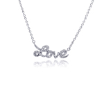 wholesale sterling silver cz love pendant necklace