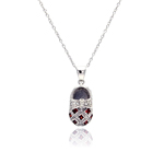 wholesale sterling silver cz shoe pendant necklace