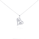 wholesale sterling silver cz heart pendant necklace