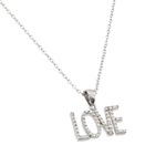 wholesale sterling silver cz love pendant necklace