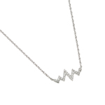 wholesale sterling silver cz zigzag heartbeat pendant necklace