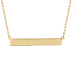 sterling silver gold plated rectangular tag necklace