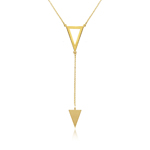 sterling silver gold plated necklace with 2 triangle drop