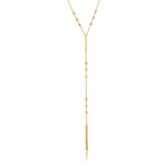 sterling silver gold plated beaded necklace with a drop tag