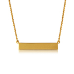 sterling silver gold plated bar necklace