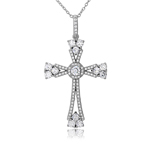 wholesale sterling silver cz cross necklace