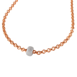 sterling silver rose gold plated rolo chain necklace