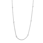 sterling silver diamond cut beaded rhodium plated Italian necklace
