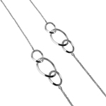 sterling silver chain necklace with rhodium plated intertwined loops