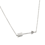 wholesale sterling silver cz arrow pendant necklace